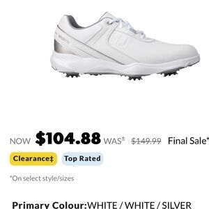 FootJoy Men’s Sport LT Spiked Waterproof Golf Shoes